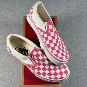 Vans Classic Slip-On Checkerboard Pink White Women's 5 Men's 3.5 New in Box